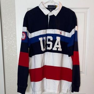 United States Olympic Team 2020 Ralph Lauren Rugby, long sleeve Polo Shirt.